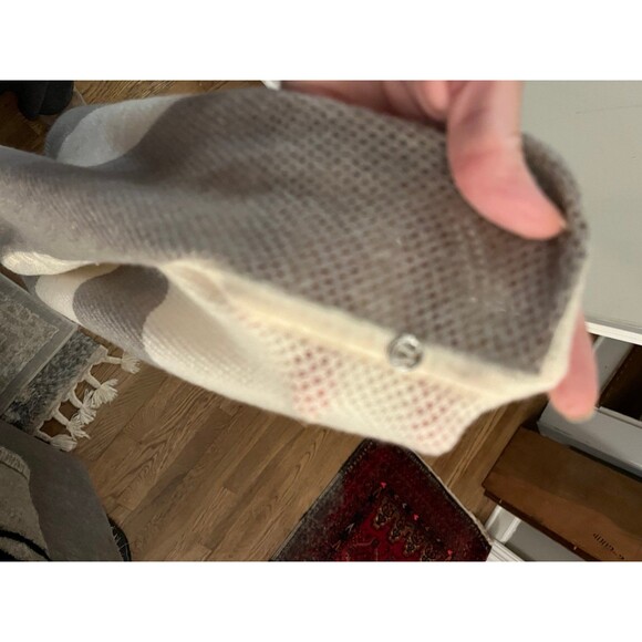 Lululemon Cream Taupe Striped Infinity Circle Scarf Wrap - Picture 2 of 7